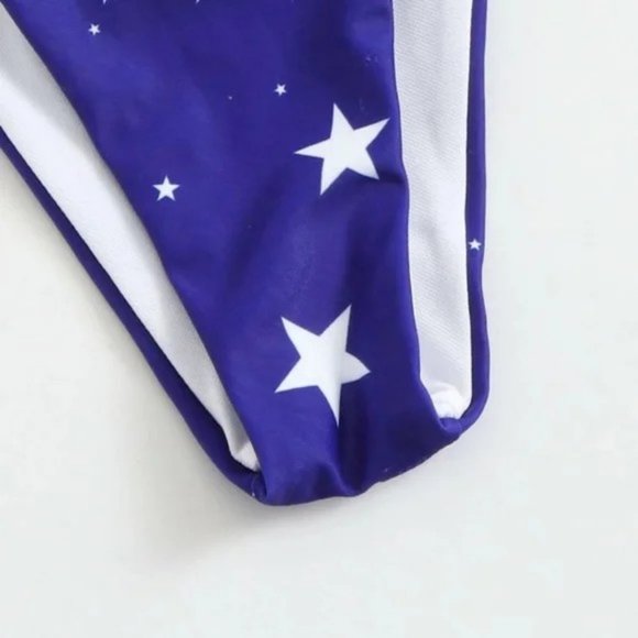American flag star print triangle halter bikini - Picture 5 of 6
